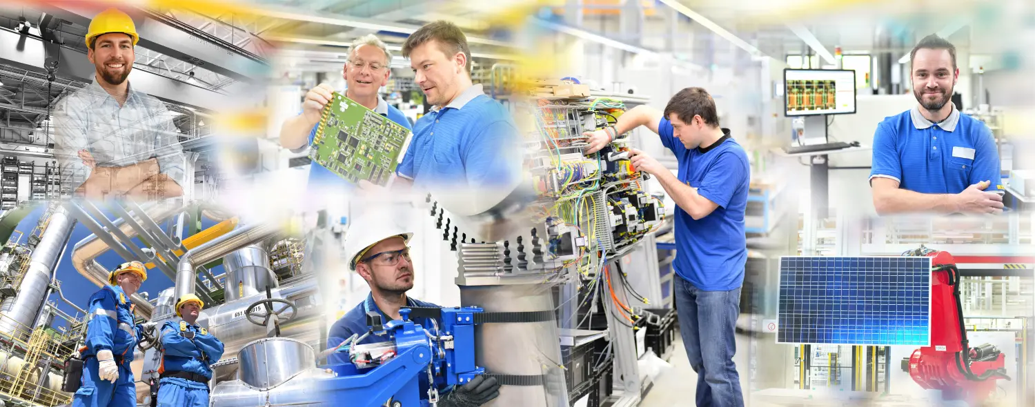 Berufe in der Industrie - Menschen im Maschinenbau - Arbeitsplatz Hi Tech Fertigung // Professions in industry - People in mechanical engineering